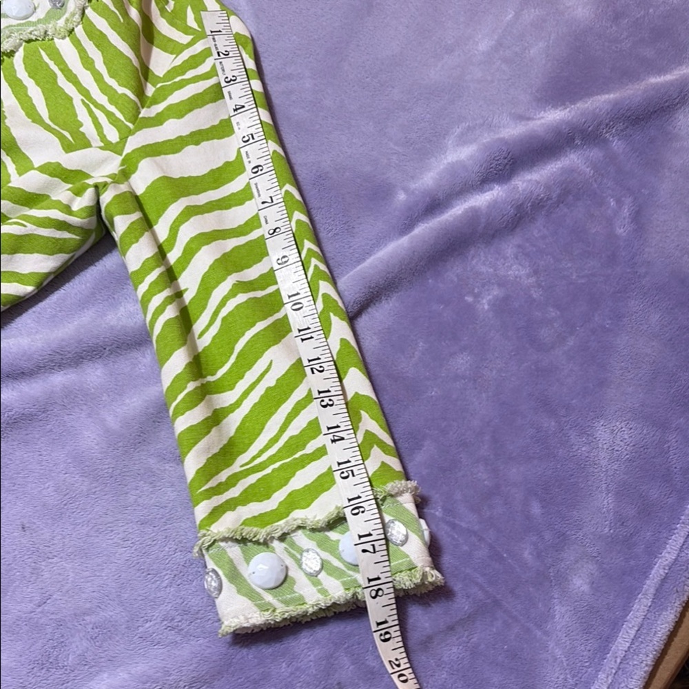Berek S Green Zebra Jacket Rhinestone - Picture 8 of 10